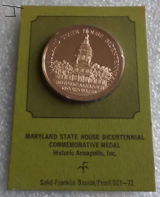 Maryland State House George Washington Resigns Continental Army Bronze Medal • $11.99