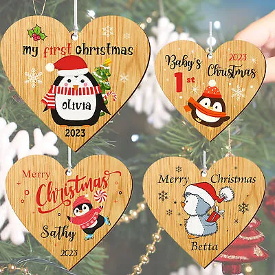 Personalised Baby's First Christmas Bauble Tree Decoration Gift For Son Daughter • £3.99