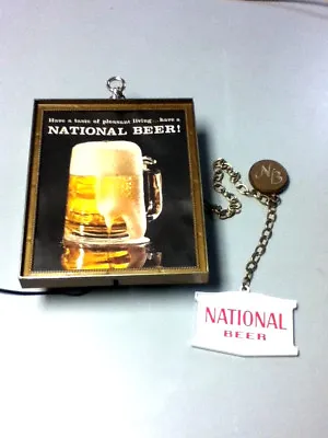 National Beer Sign Vintage Lighted Wall Light Box Graphic Hanging Natty Boh KQ4 • $89.99