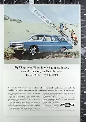 1965 Chevelle Malibu Station Wagon Ad Fender Door 1/4 Panel Hubcap Grille Shot  • $10.50