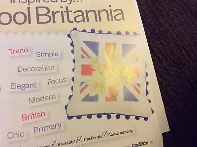  British Union Jack & White Lily Design Cross Stitch Chart Only / 2112 • £0.99