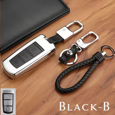 $29.49 • Buy For Volkswagen VW Passat CC B6 B7 Zinc Alloy Leather Car Key Case Cover Holder 