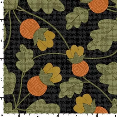 AUTUMN HARVEST Flannel Seeds Leaves Quilt Fabric Maywood Studio By The 1/2 Yard • $6