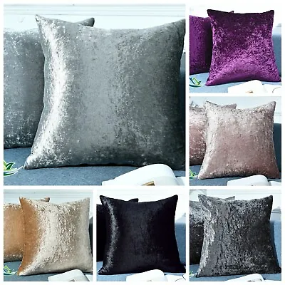 £8.02 • Buy Twin Pack Crushed Velvet Fashion Plain Cushion Covers 8 Colours Pack Of 2 Covers