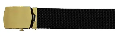 Black Adjustable Canvas Military Web Belt Metal Buckle 36  44  56  64  72  • $8.99