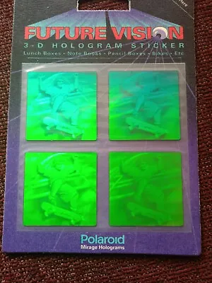 Vintage 1993 Polaroid Future Vision Hologram Skateboard Skater Boy Stickers◾NOC • $7