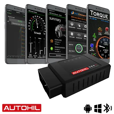 $35 • Buy Autohil OBD2 Bluetooth Scan Tool Car OBD Scanner Engine Auto Code Reader ELM327 