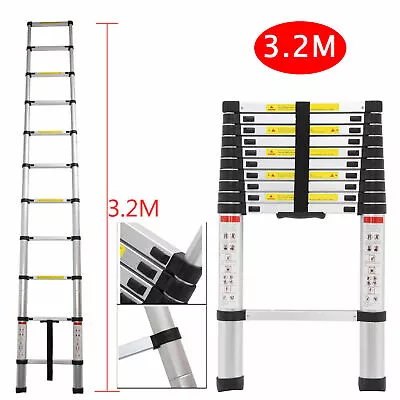 8.5-16.5FT Multi Purpose Aluminum Telescopic Ladder Folding Extension Ladder US • $74.92