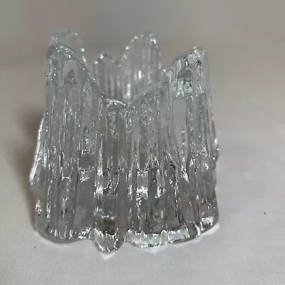 MCM NYBRO SWEDEN Volcano Ice Glass Votive Candle Holder 3.75 X 5  • $22