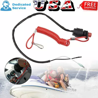 Motor Emergency Kill-Stop Switch W/Safety Tether Lanyard Outboard Cut Off Boat • $11.89