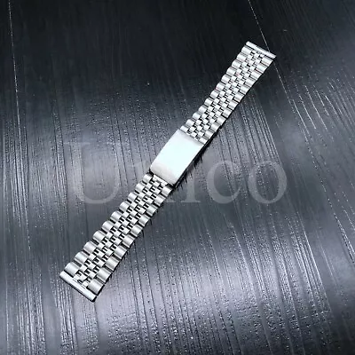 18MM Steel Bracelet Watch Band Strap Replacement Jubilee Vintage Flat End Silver • $19.99