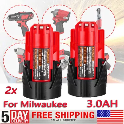 2 Pack For M12 3.0Ah For Milwaukee 48-11-2401 48-11-2420 12V Lithium-Ion Battery • $21.99