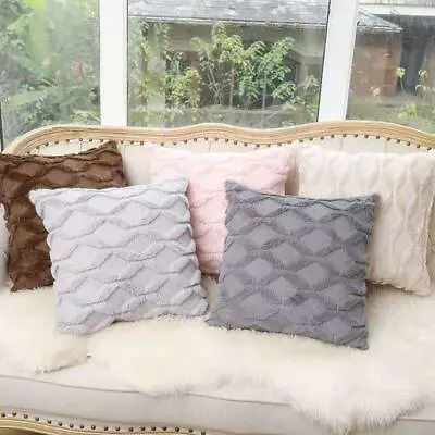 £5.99 • Buy Diamond Pattern Soft Touch Cushion Cover Cases Decorative Scatter Pillow Plush 