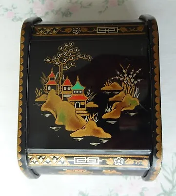 Vintage *6MB* Black & Gold Trinket/ Jewellery Box Chinese/ Japanese Pattern • £9.99