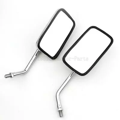 Chrome Rectangle Rearview Mirrors For Yamaha Virago XV 250 535 700 750 920 1100 • $28.62