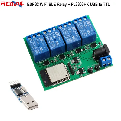 ESP32 4 Channel WiFi Wireless Relay Module + USB To TTL For Android Not IOS • $19.99