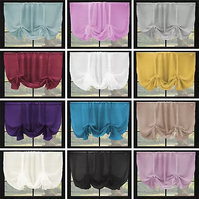 £5.99 • Buy Voile Tie Blinds Net Curtain Slot Top Voile Panels - 24 Colours Available