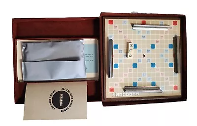 1950's Vintage Scrabble Magnetic Travel Board Game Complete 100 Tiles Wood Metal • $35