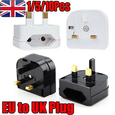 £18.98 • Buy EU To UK 2-Pin To 3-Pin  Travel Convert Plug Socket Converter Adapter European