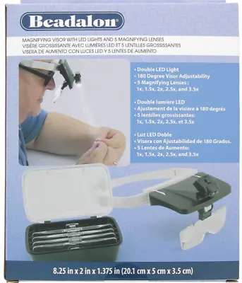 Beadalon Adjustable Magnifying Visor With Two LED Lights And 5 Removable Lenses • $10