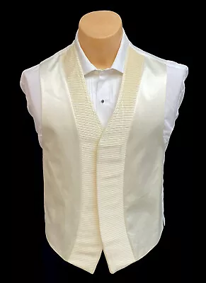 Men's Ivory Jean Yves Mirage Fullback Tuxedo Vest Prom Wedding Groom Masonic • $9.99