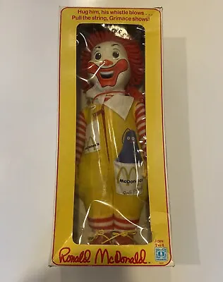 1978 Ronald McDonald Whistle & Grimace Plush Doll Hasbro 21  Vintage Originalbox • $176