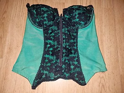 Gorgeous Green BERLEI Underwired Boned Corset Basque Top Size 38C (TV) • £5.99