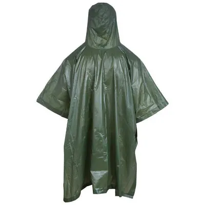 PONCHO Waterproof Rain Coat Travel Hoodie Hiking Gear Survival Backpacking • $17.95