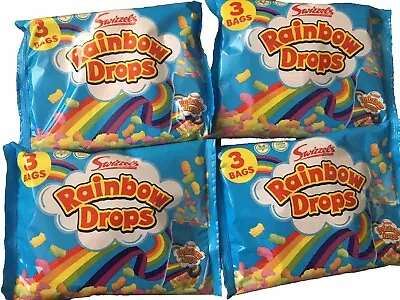 Swizzels Rainbow Drops 4 Multipacks Of 3 Bags Sugar Coated Puffed Maize & Rice • £10.75