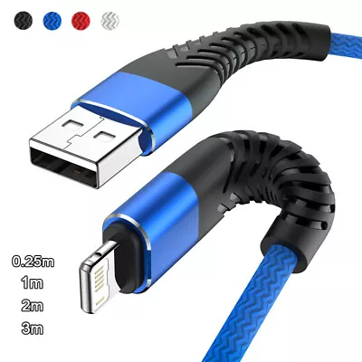 25CM 1M 2M 3M Long Short Fast Charger Cable For IPhone 11 12 13 X XR 7 8 6 Lead • $3.99