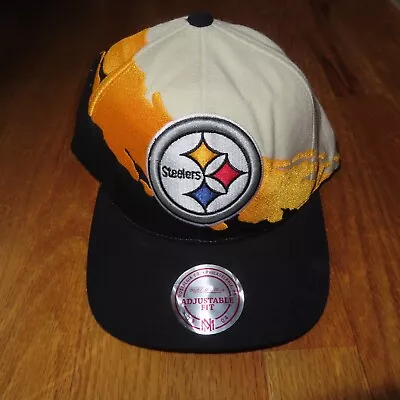 Mitchell & Ness PITTSBURGH STEELERS (Adj Snap Back) Cap W/ Sticker And Hologram • $40