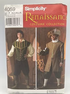 Simplicity Pattern #4059 Men’s Renaissance Doublet Hat Shirt Pants Size A XS-XL • $30