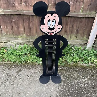 Metal Cd Rack Storage Tower Mickey Mouse Retro Holds 33 CDs • £36