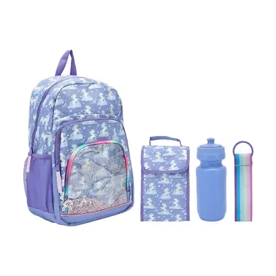 $34.95 • Buy NEW 4 X Piece Unicorn Backpack Set Kids Children Bag School Storage Travel