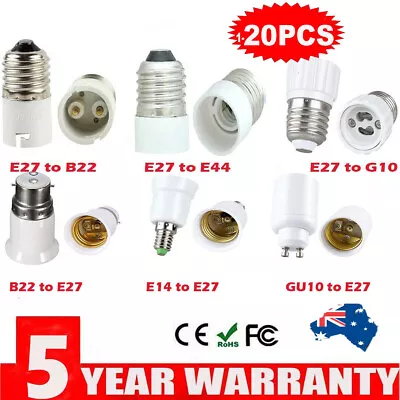 E27 B22 E14 GU10 Light Bulb Edison Screw Bayonet Cap Base Converter Adapter • $9.24