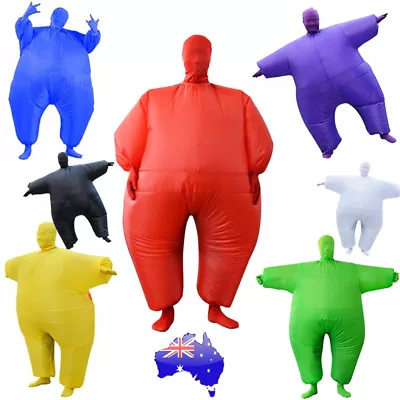 Fan Operated Inflatable Fancy Chub Fat Masked Suit Sumo Costume Blow Up Dress  • $27