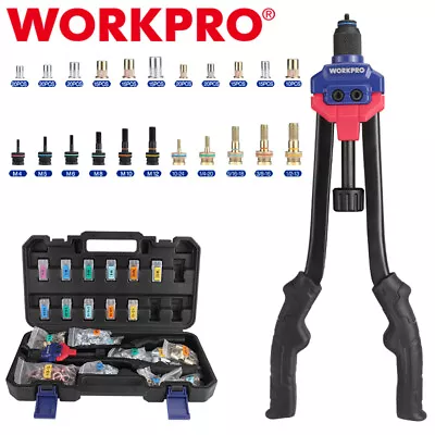 WORKPRO 16  Rivnut Tool Kit 11 Metric & SAE Mandrels Hand Nutsert Rivet Tool Set • $69.99