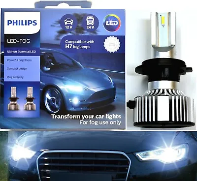 Philips Ultinon Essential 20W White H7 Two Bulbs Fog Light Replacement Upgrade • $48.75