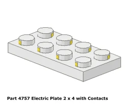 Lego 1x 4757 White Electric Plate 2 X 4 With Contacts 6780 6783 6750 • $12.04