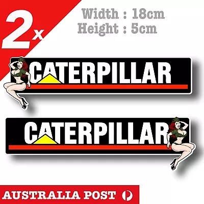 CATERPILLAR Logo Banner Pin Up Girl Sticker • $7.80