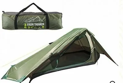 £44.49 • Buy Eiger Trekker 1 Man Person Single Tent Fishing Hiking Camping Quick Easy Pitch