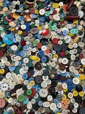 250 Buttons Assorted Mixed Color And Sizes Bulk Mixed Button Lot Vintage • $12