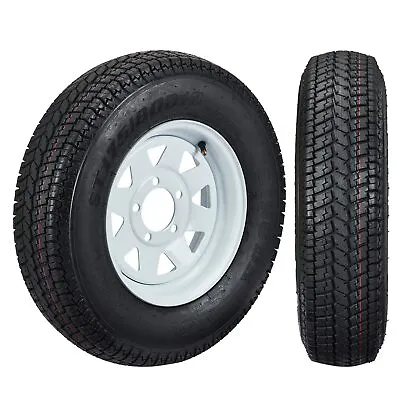 2Pack Trailer Tire ST175/80D13 175/80 D 13'' Rims Load C 5 Lug White Spoke Wheel • $140.99