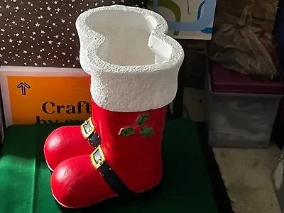 Huge   Santa Boots     Decoration Or Flowers Planter 17  Inches Tall / Read Info • $196.66