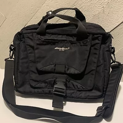 Eddie Bauer  Black Shoulder Messenger Padded Travel Laptop Bag  • $40