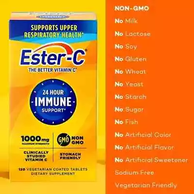 Ester-C Vitamin C Immune Support Tablets 1000 Mg 120 Ct • $12.99
