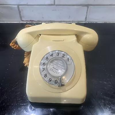 Vintage British Telecom 746F Rotary Dial Telephone IVORY  1980 Untested • £14.50