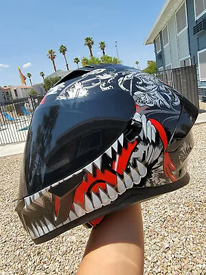 VEGA PREDATOR Holeshot + SMOKE SHIELD Full Helmet With Inner Dropdown Sunshield • $165