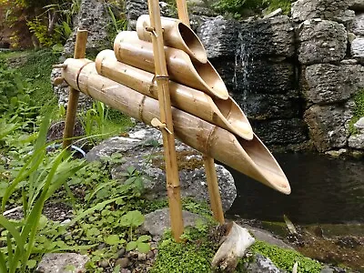 Large Bamboo Waterfall Cascade Pond Garden Water Feature (C) FREE HOSE ADAPTOR • £74.99