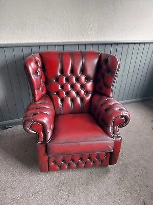 £295 • Buy Vintage Oxblood Leather Chesterfield Chair Monks 